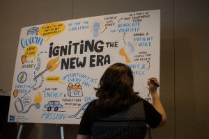 An artist from the Ink Factory captured speakers’ comments in real time on large storyboards, which were then displayed around the Symposium’s exhibit area.